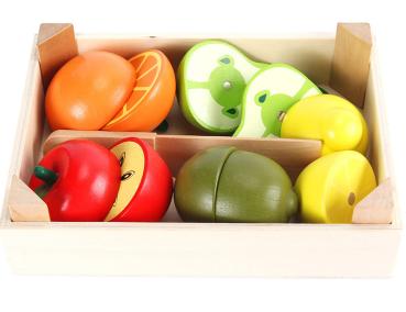 360Home Holzkiste mit Obst-Spielzeug aus Holz Küchenspielzeug
